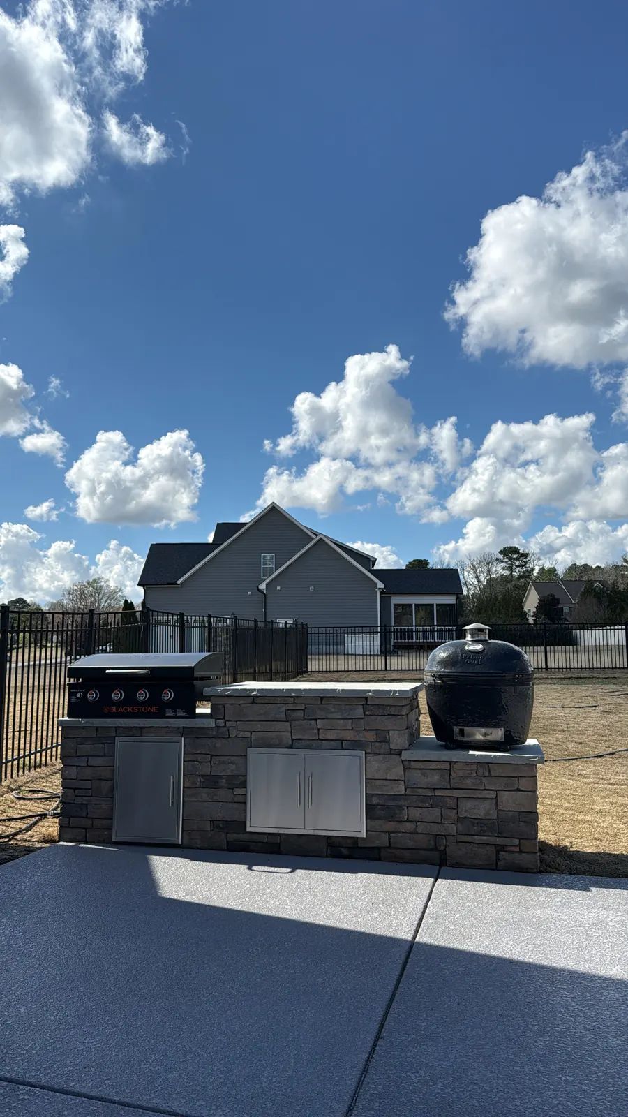 Grill island on the patio under a big sky