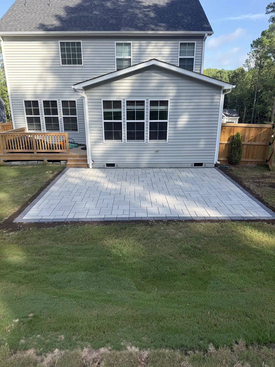 Rear patio finished into the lawn