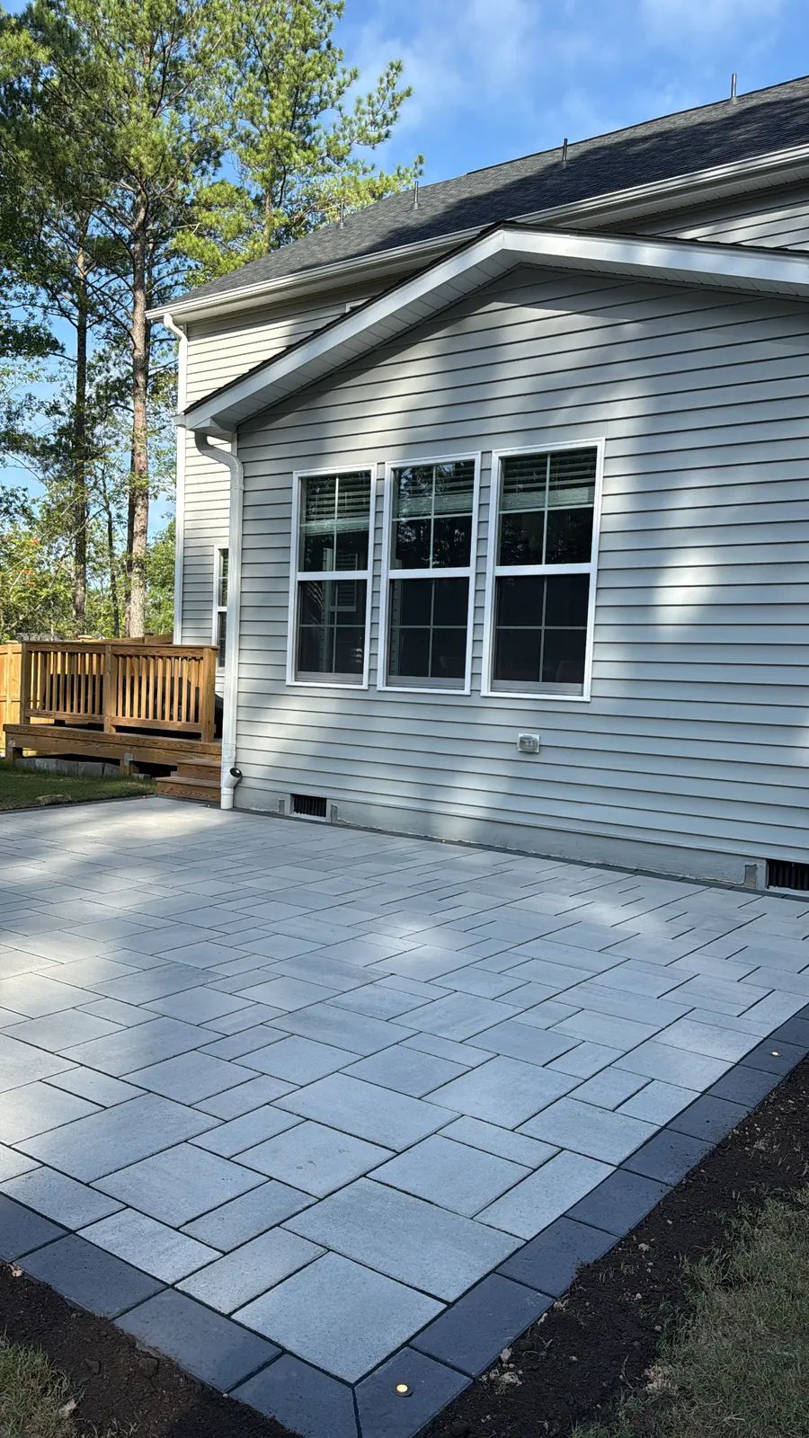 Rear patio seen from the side yard